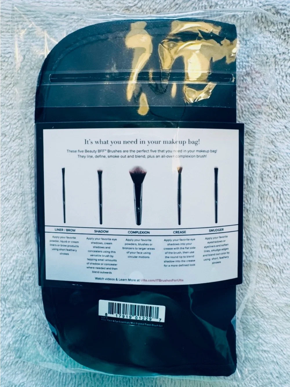 IT Brushes For ULTA Your Face & Eye Essentials Mini 5 Pc Travel Brush Set NEW